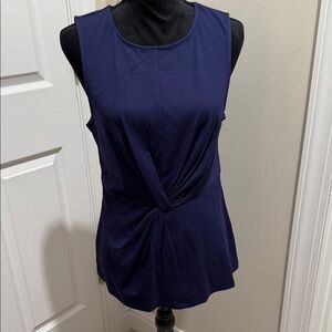 Donna Karan Navy Twist Detail Tank Top